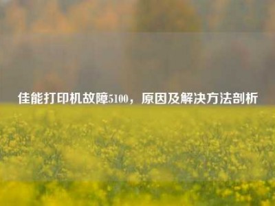 佳能打印机故障5100，原因及解决方法剖析