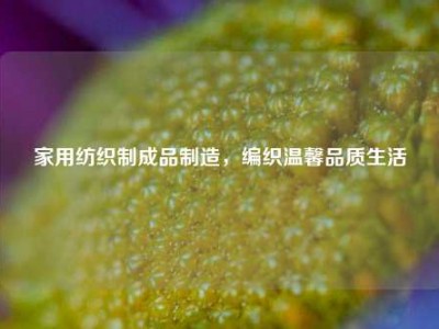 家用纺织制成品制造，编织温馨品质生活