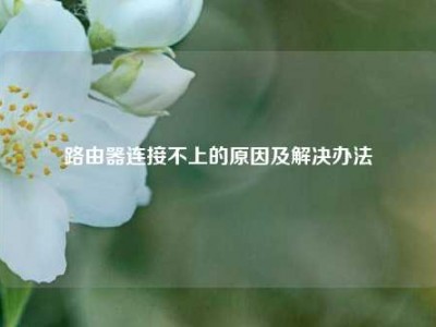 路由器连接不上的原因及解决办法