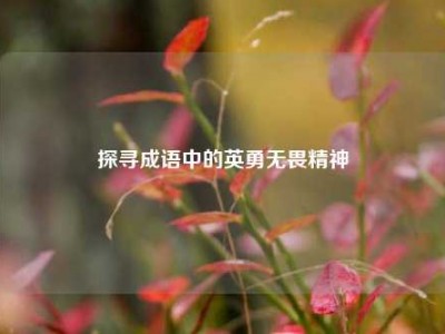 探寻成语中的英勇无畏精神