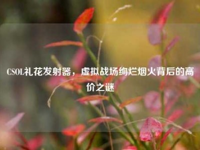 CSOL礼花发射器，虚拟战场绚烂烟火背后的高价之谜