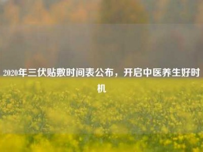 2020年三伏贴敷时间表公布，开启中医养生好时机