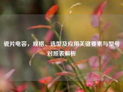 瓷片电容，规格、选型及应用关键要素与型号对照表解析
