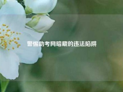 警惕助考网暗藏的违法陷阱