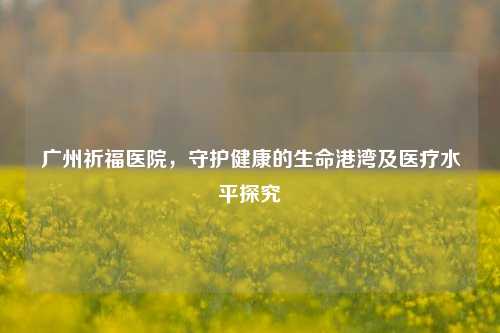 广州祈福医院,守护健康的生命港湾及医疗水平探究