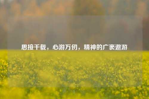 思接千载,心游万仞,精神的广袤遨游