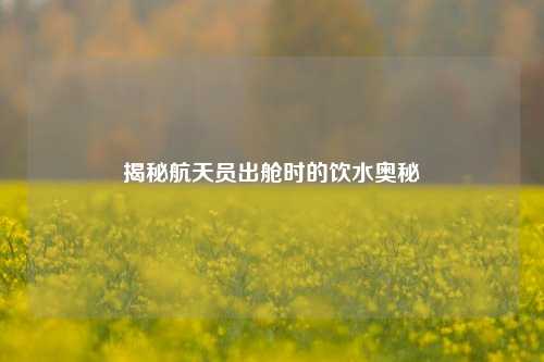 揭秘航天员出舱时的饮水奥秘