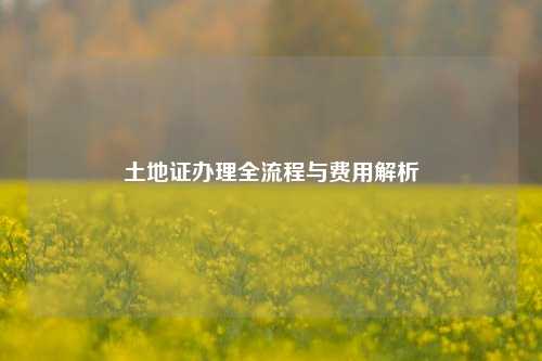 土地证办理全流程与费用解析