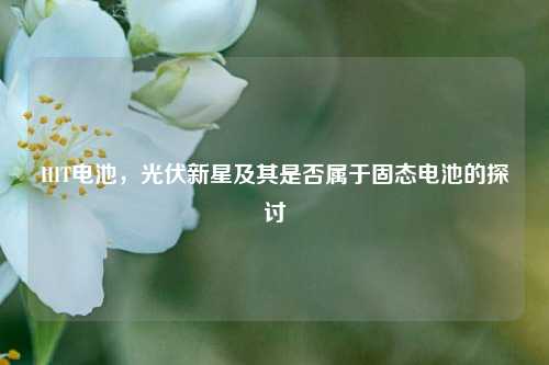HIT电池,光伏新星及其是否属于固态电池的探讨