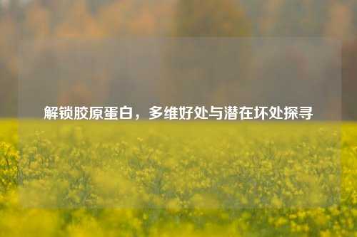 解锁胶原蛋白,多维好处与潜在坏处探寻